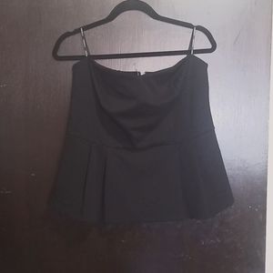 Black peplum tube top 2x